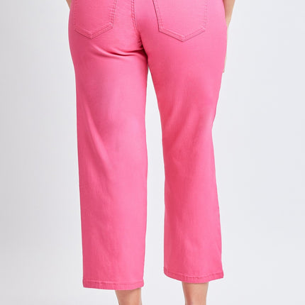 YMI Jeanswear Mid-Rise Hyperstretch Cropped Straight Pants