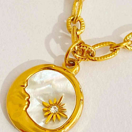 Round Pendant Stainless Steel Necklace