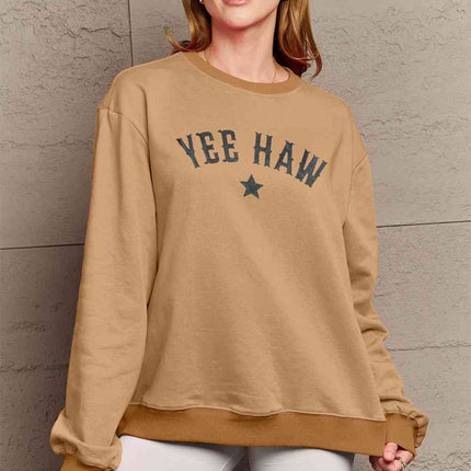 Simply Love Full Size YEEHAW Graphic Round Neck Sweatshirt