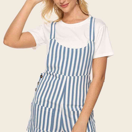 Striped Scoop Neck Romper
