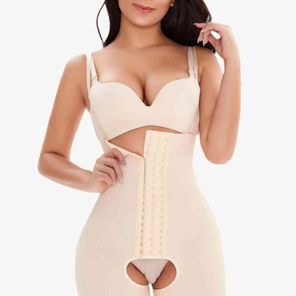 Full Size Hook-and-Eye Lace Trim Shaping Bodysuit