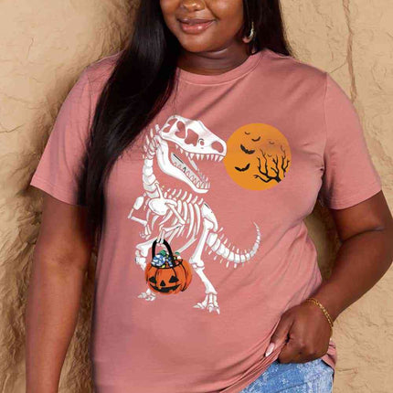 Simply Love Full Size Dinosaur Skeleton Graphic Cotton T-Shirt