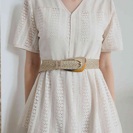 Irregular Buckle Braid Belt