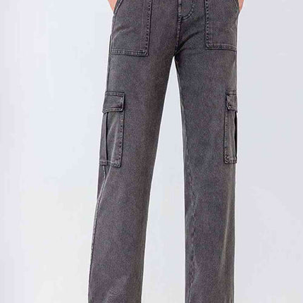 Buttoned Pocketed Long Jeans