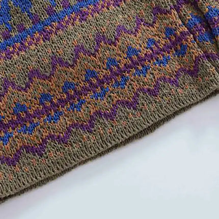 Men'S Green Fruit Collar Single-Breasted Sweater