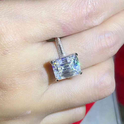 5 Carat Moissanite Platinum-Plated Ring