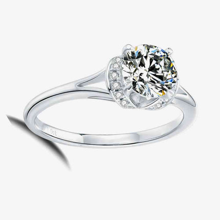 1 Carat Moissanite Split Shank Ring