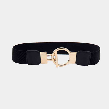 Circle Shape Buckle Zinc Alloy Buckle PU Leather Belt