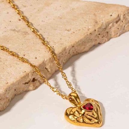 Heart Pendant Stainless Steel Necklace