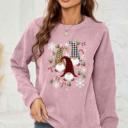 Faceless Gnome Graphic Drop Shoulder Sweatshirt