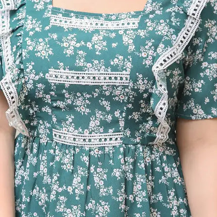 Women's Plus Size Floral Short Sleeve Ruffle Dress