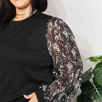 And The Why  Full Size Foil Printed Sleeve Top