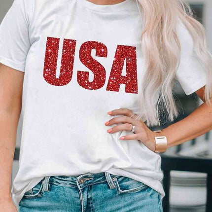 USA Graphic Round Neck Tee