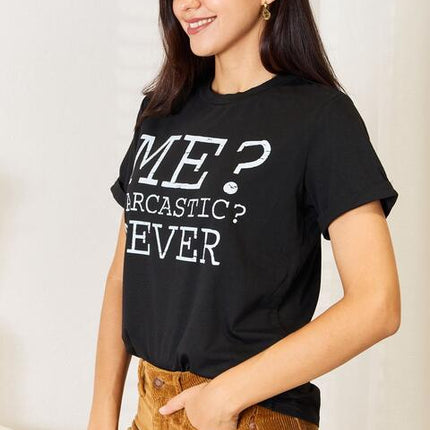 Simply Love Letter Graphic Round Neck T-Shirt - Vickie Lynn's