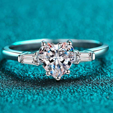 1.2 Carat Moissanite Heart Ring