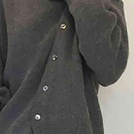Dropped Shoulder Buttoned Cardigan