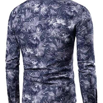 Men's Casual Dress Shirt Button Down Shirts Long-Sleeve Work Shirt Spread Collar Tops