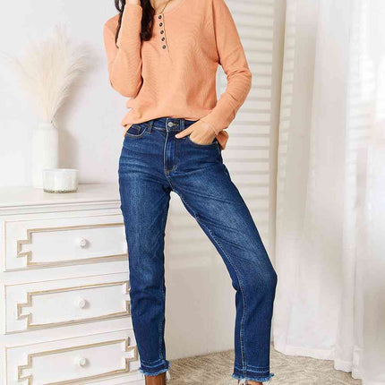 Basic Bae Half Button Long Sleeve Top - Vickie Lynn's