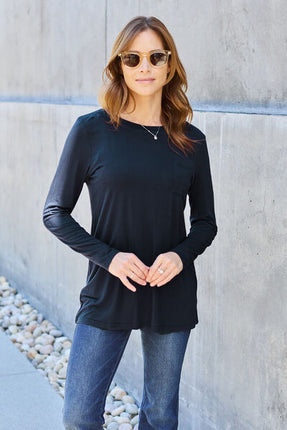 Basic Bae Full Size Round Neck Long Sleeve Top - Vickie Lynn's
