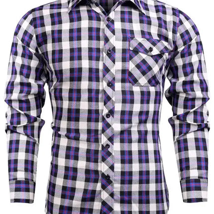 Men's Flannel Plaid Long Sleeve Shirt