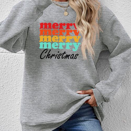MERRY CHRISTMAS Graphic Long Sleeve Sweatshirt