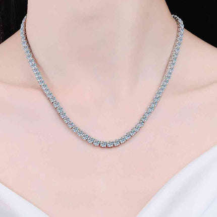 Moissanite Rhodium-Plated Necklace