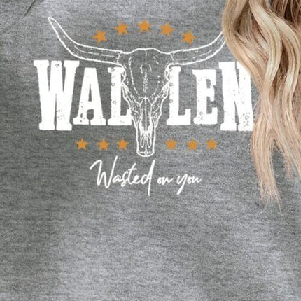 Graphic Round Neck Dropped Shoulder Sweatshirt