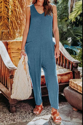 Double Take Full Size Sleeveless Straight Jumpsuit - Vickie Lynn's