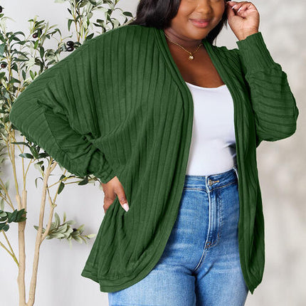 Basic Bae Full Size Ribbed Cocoon Cardigan - Vickie Lynn's