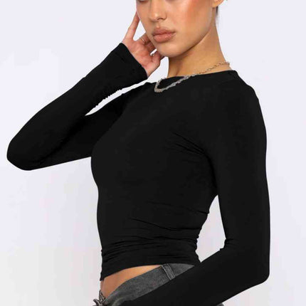 Round Neck Long-Sleeve Top