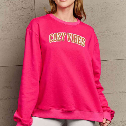Simply Love Full Size COZY VIBES Graphic Sweatshirt - Vickie Lynn's