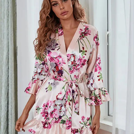Women's Belted Robe Bathrobe Loungewear
