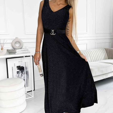 V-Neck Sleeveless Maxi Dress