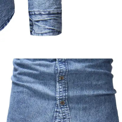Men's Fashion Patchwork Denim Shirt