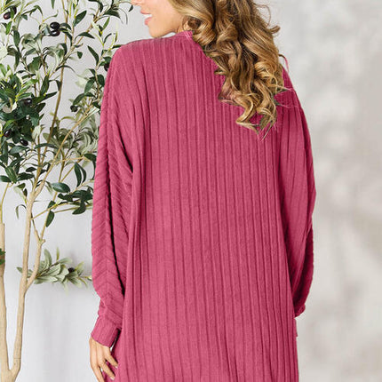 Basic Bae Full Size Ribbed Cocoon Cardigan - Vickie Lynn's