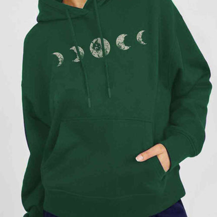 Simply Love Simply Love Full Size Dropped Shoulder Lunar Phase Graphic Hoodie