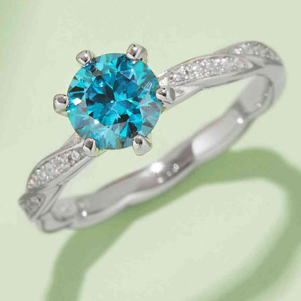 1 Carat Moissanite Contrast 925 Sterling Silver Ring