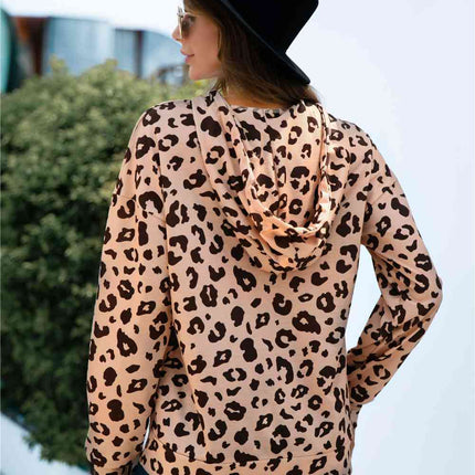 Full Size Printed Quarter-Snap Drop Shoulder Hoodie