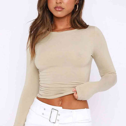 Round Neck Long-Sleeve Top