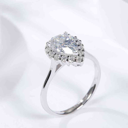 1.5 Carat Moissanite Teardrop Ring