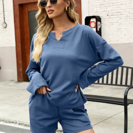 Women's Fashion Trend Waffle Casual Suit