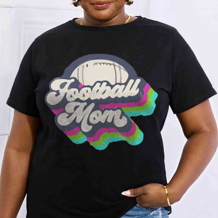 Simply Love Full Size FOOTBALL MOM Graphic Cotton Tee