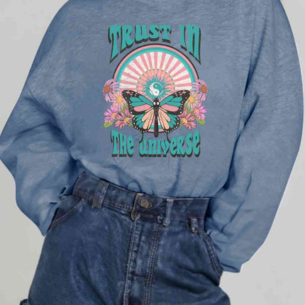 Simply Love Simply Love Full Size TRUST IN THE UNIVERSE Graphic Sweatshirt