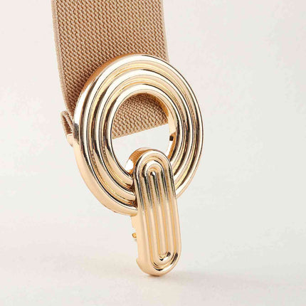 Geometric Buckle Elastic Wide Belt