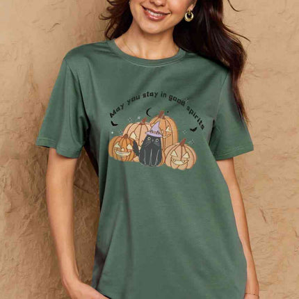 Simply Love Full Size MAY YOU STAY IN GOOD SPIRITS Graphic Cotton T-Shirt