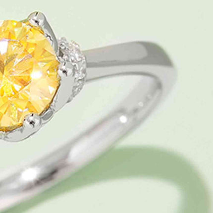 1 Carat Moissanite Contrast 925 Sterling Silver Ring