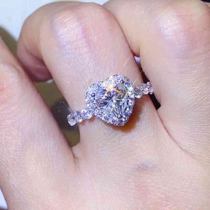 1 Carat Moissanite Heart Ring