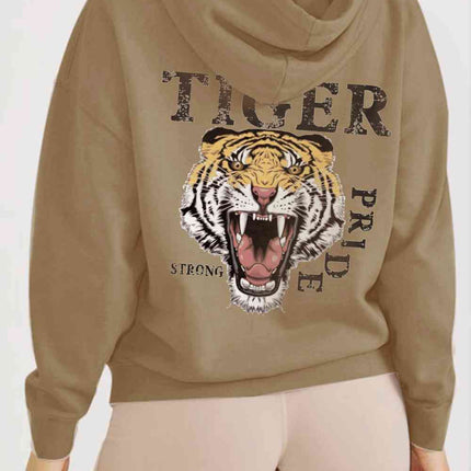 Simply Love Full Size TIGER STRONG PRIDE Graphic Hoodie