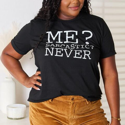 Simply Love Letter Graphic Round Neck T-Shirt - Vickie Lynn's