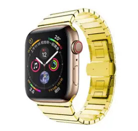 Color: Dorado, Tamaño: 38to40 - Correa de reloj de acero inoxidable Tipo cadena de metal para Apple Watch